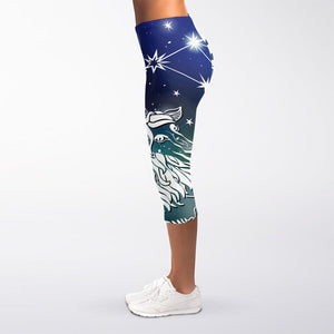 Constellation Of Capricorn Print Women's Capri Leggings