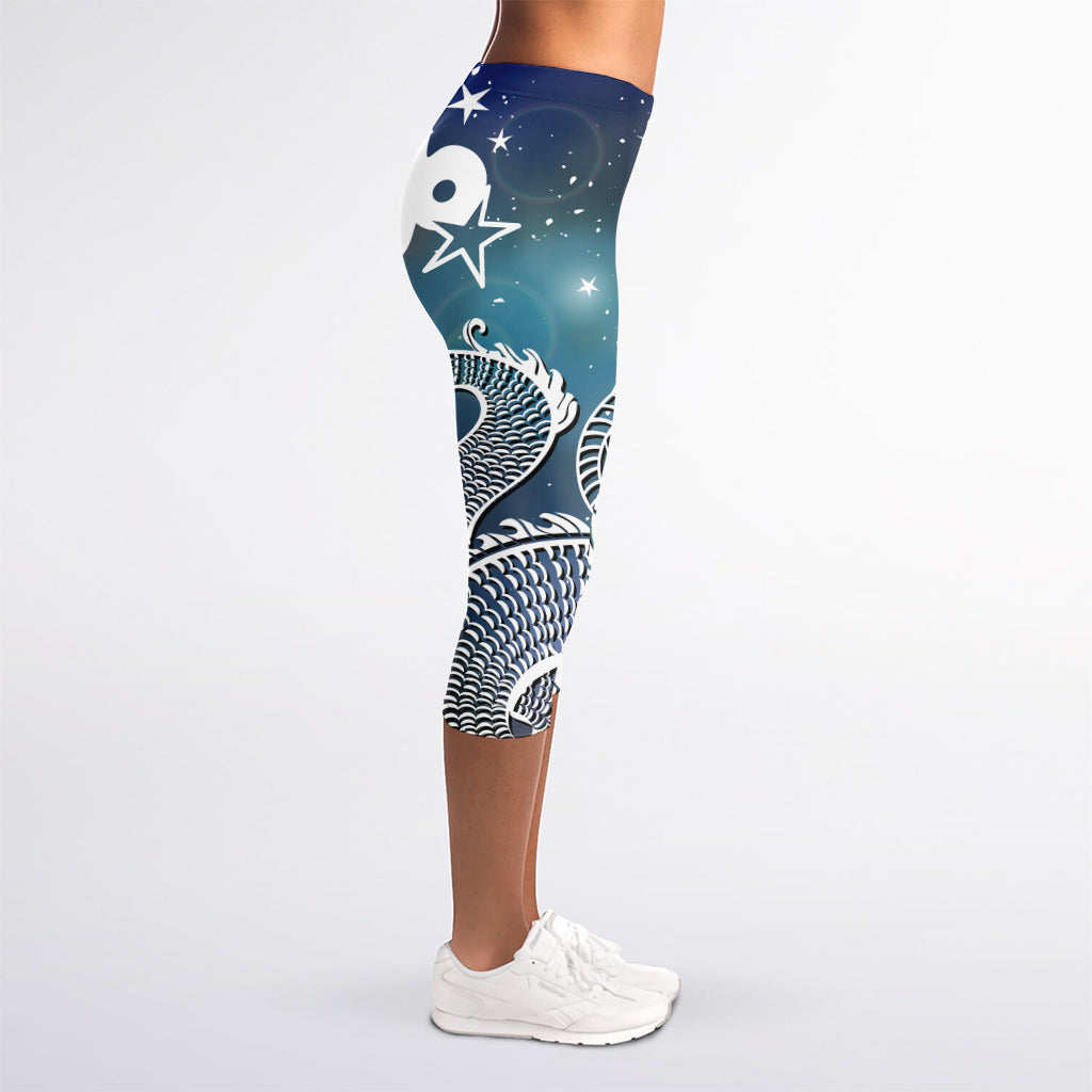 Constellation Of Capricorn Print Women's Capri Leggings