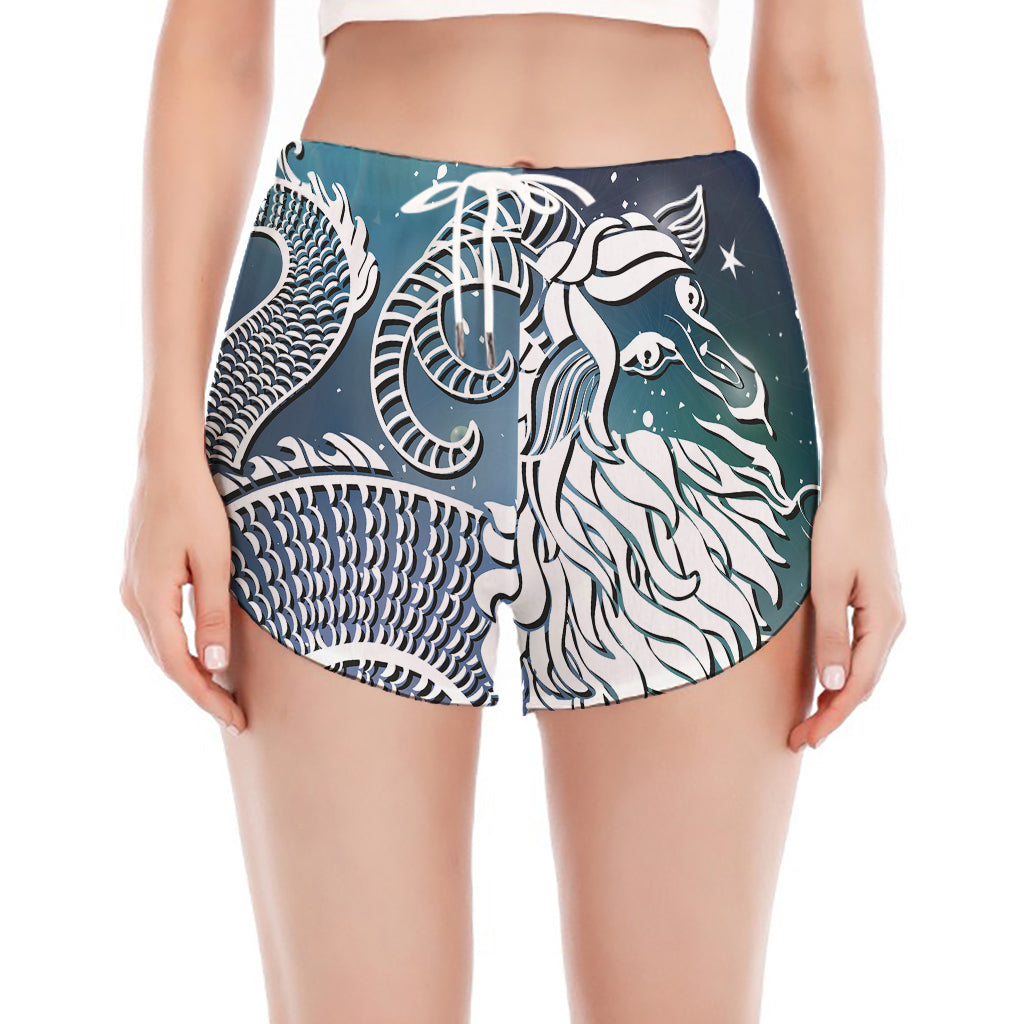 Constellation Of Capricorn Print Women's Split Running Shorts