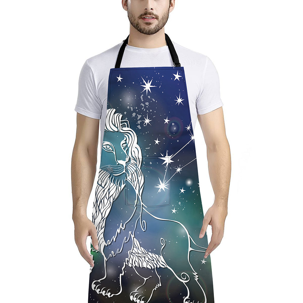 Constellation Of Leo Print Bib Apron With Pocket
