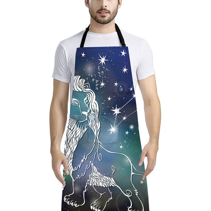 Constellation Of Leo Print Bib Apron With Pocket