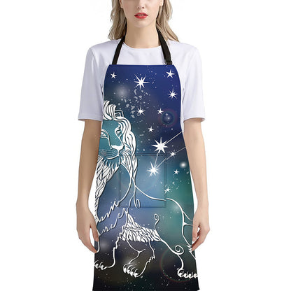 Constellation Of Leo Print Bib Apron With Pocket