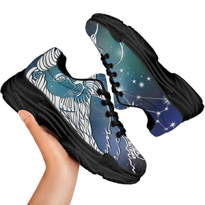 Constellation Of Leo Print Black Chunky Shoes