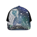 Constellation Of Leo Print Black Mesh Trucker Hat