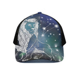 Constellation Of Leo Print Black Mesh Trucker Cap