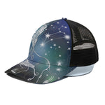 Constellation Of Leo Print Black Mesh Trucker Cap