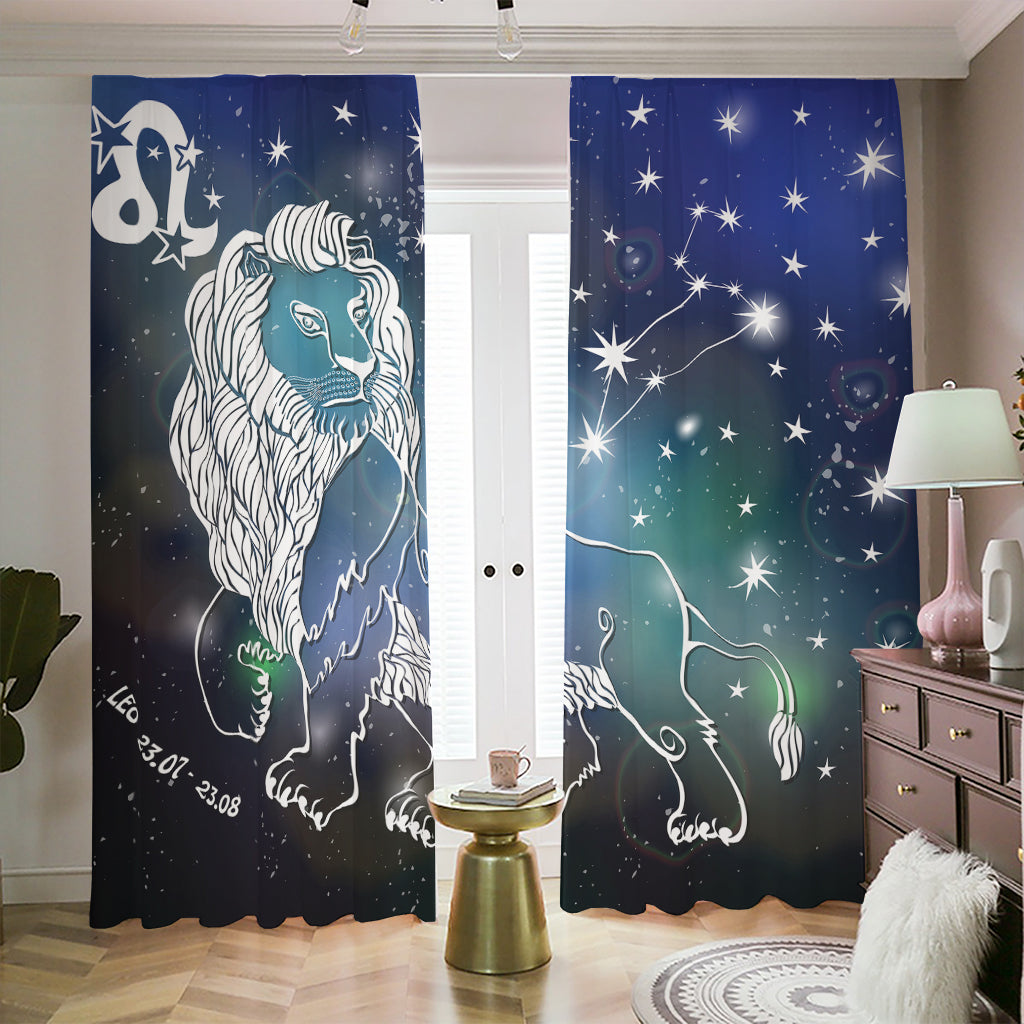 Constellation Of Leo Print Blackout Pencil Pleat Curtains