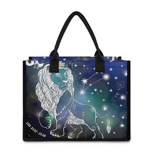 Constellation Of Leo Print Canvas Tote Bag