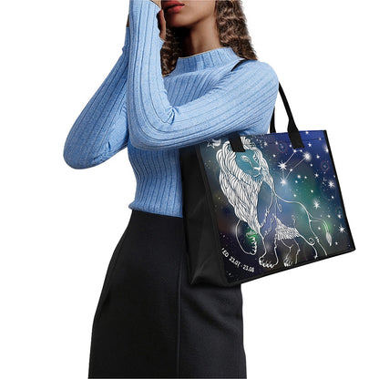Constellation Of Leo Print Canvas Tote Bag