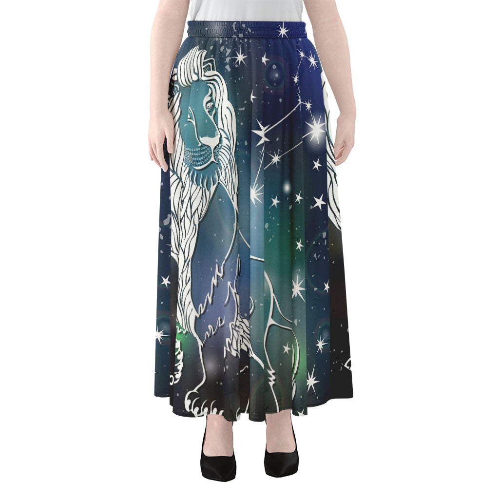 Constellation Of Leo Print Chiffon Maxi Skirt