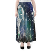 Constellation Of Leo Print Chiffon Maxi Skirt