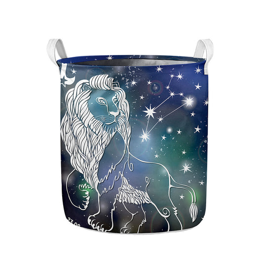 Constellation Of Leo Print Collapsible Laundry Basket