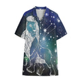 Constellation Of Leo Print Cotton Hawaiian Shirt