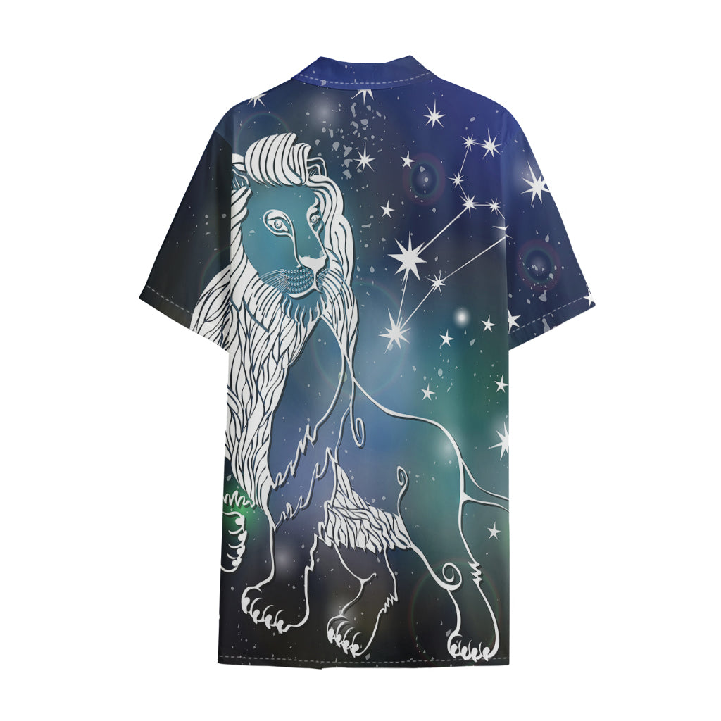 Constellation Of Leo Print Cotton Hawaiian Shirt
