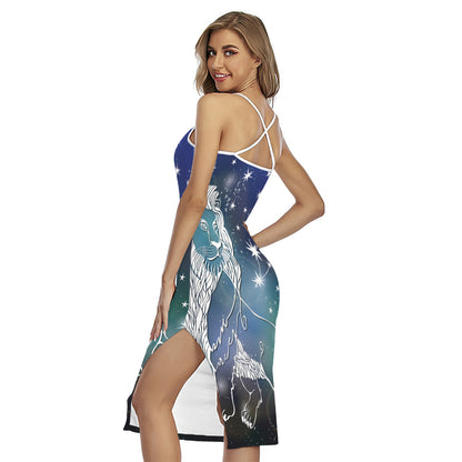 Constellation Of Leo Print Cross Back Cami Dress