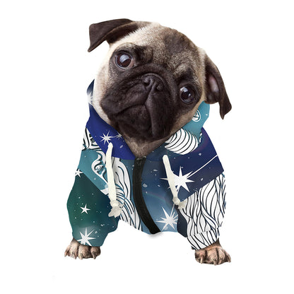 Constellation Of Leo Print Dog Zip Up Hoodie