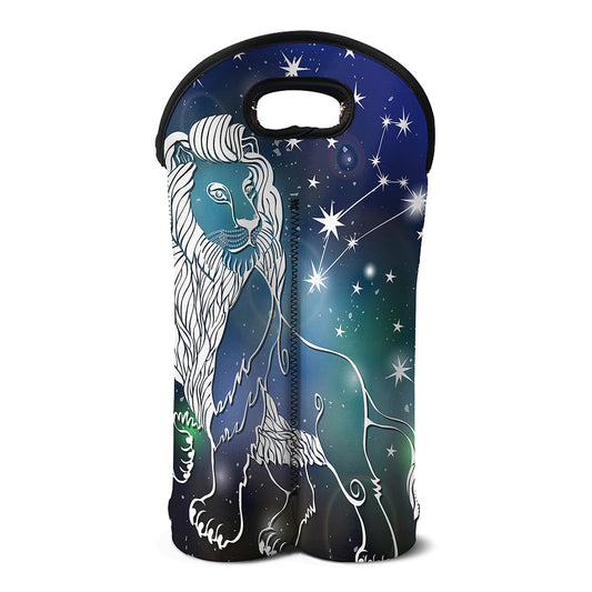 Constellation Of Leo Print Double Neoprene Wine Tote