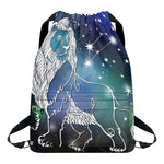 Constellation Of Leo Print Drawstring Backpack