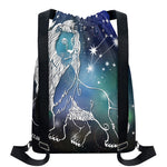 Constellation Of Leo Print Drawstring Backpack