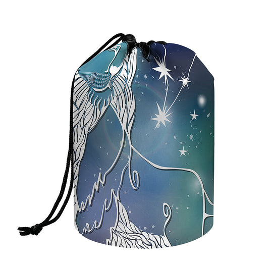 Constellation Of Leo Print Drawstring Makeup Bag