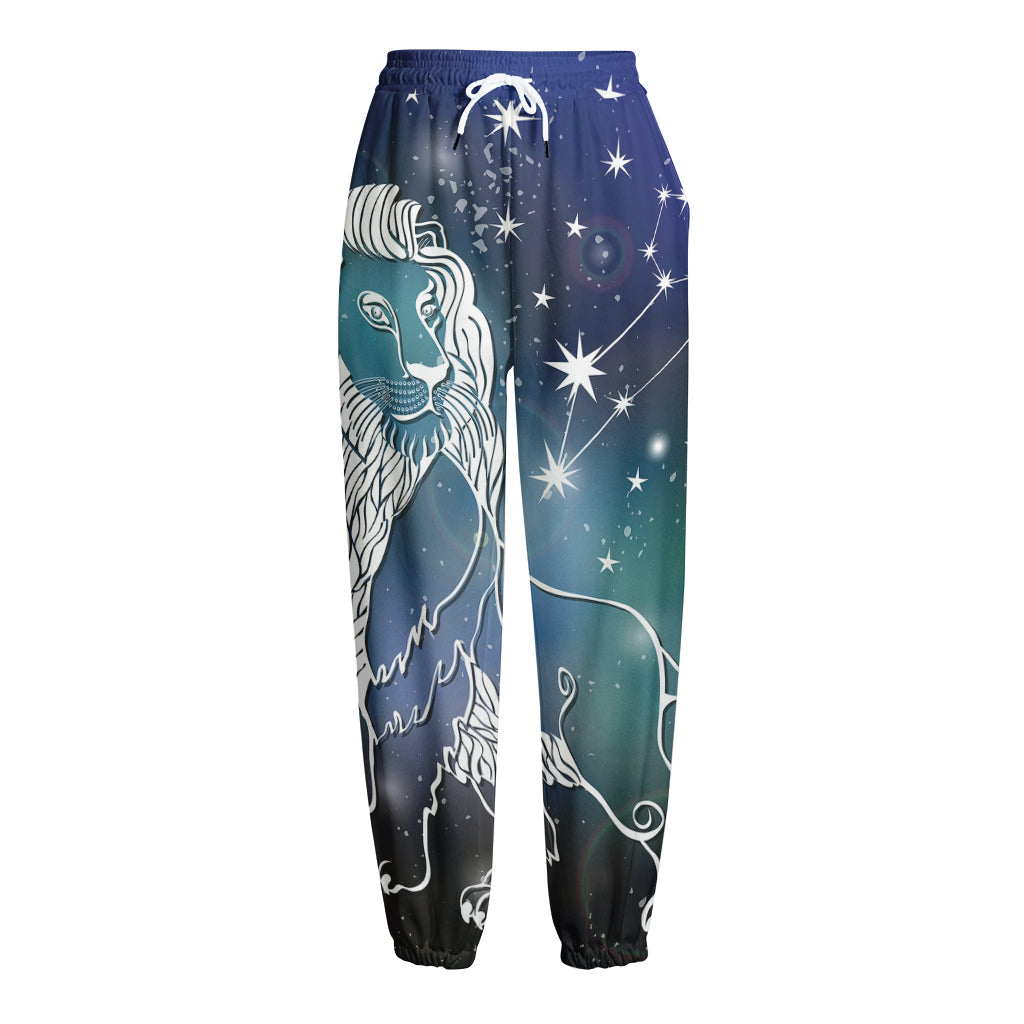 Constellation Of Leo Print Fleece Lined Knit Pants