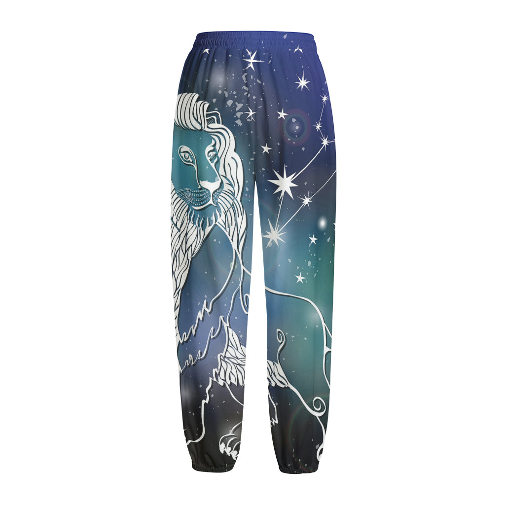 Constellation Of Leo Print Fleece Lined Knit Pants