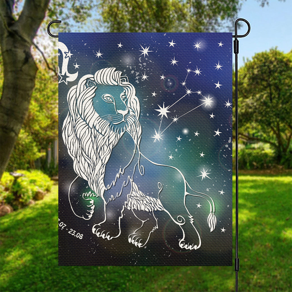 Constellation Of Leo Print Garden Flag