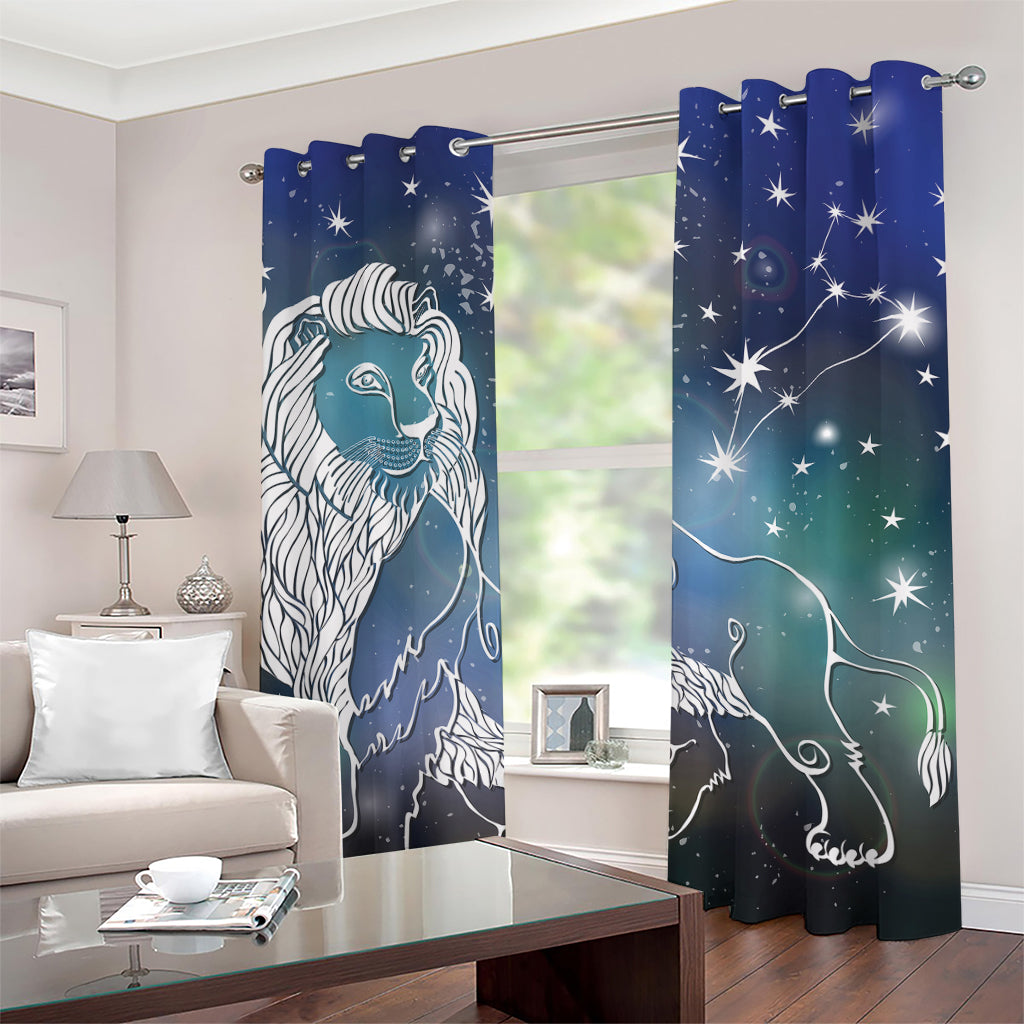 Constellation Of Leo Print Grommet Curtains