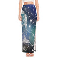 Constellation Of Leo Print High Slit Maxi Skirt
