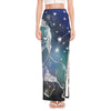 Constellation Of Leo Print High Slit Maxi Skirt