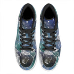 Constellation Of Leo Print High Top Leather Sneakers