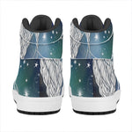 Constellation Of Leo Print High Top Leather Sneakers
