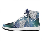 Constellation Of Leo Print High Top Leather Sneakers
