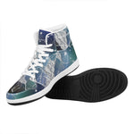Constellation Of Leo Print High Top Leather Sneakers