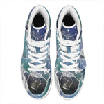 Constellation Of Leo Print High Top Leather Sneakers
