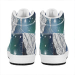 Constellation Of Leo Print High Top Leather Sneakers