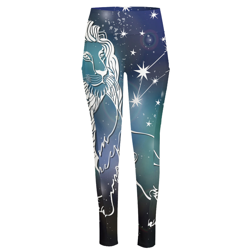 Constellation Of Leo Print High-Waisted Pocket Leggings