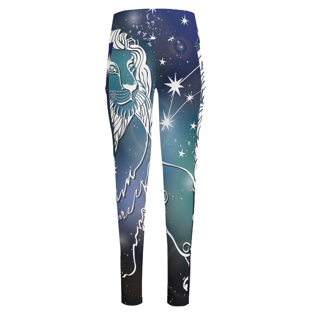 Constellation Of Leo Print High-Waisted Pocket Leggings