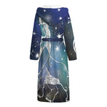 Constellation Of Leo Print Hooded Bathrobe