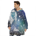 Constellation Of Leo Print Hoodie Blanket