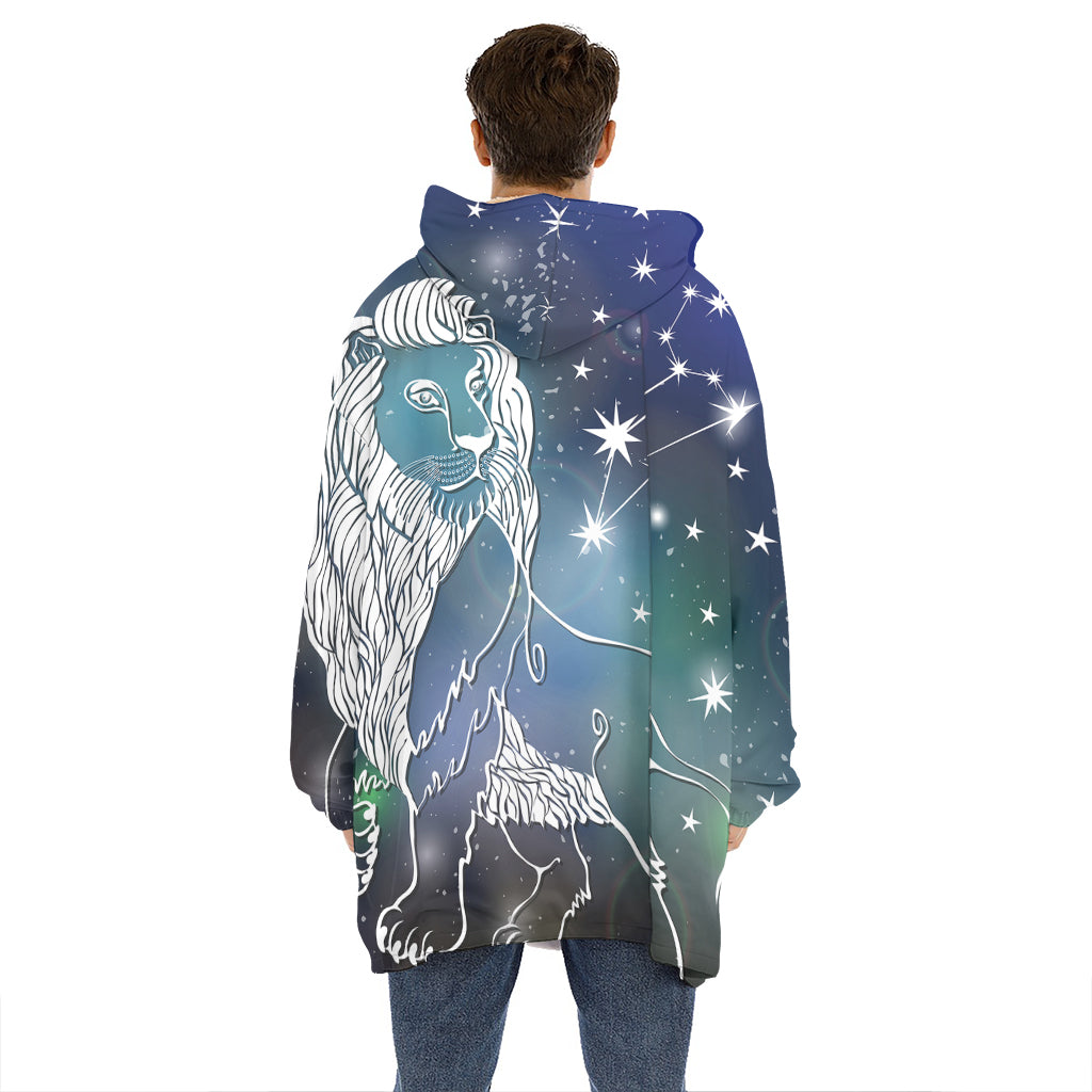 Constellation Of Leo Print Hoodie Blanket