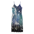 Constellation Of Leo Print Jersey Midi Cami Dress