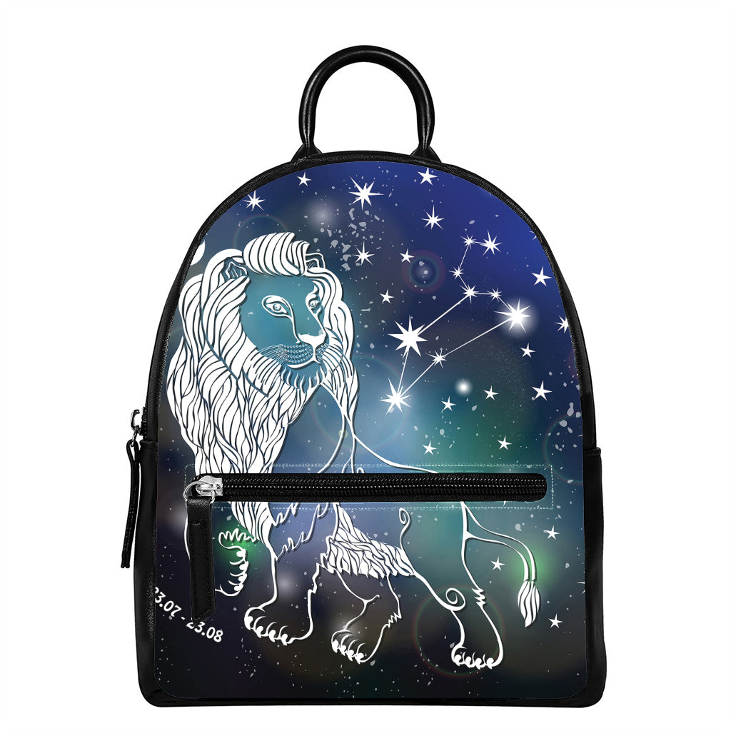 Constellation Of Leo Print Leather Backpack