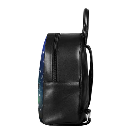 Constellation Of Leo Print Leather Backpack
