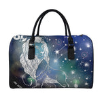 Constellation Of Leo Print Leather Duffle Bag