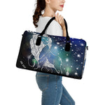 Constellation Of Leo Print Leather Duffle Bag