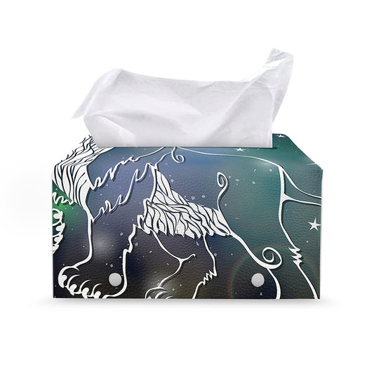 Constellation Of Leo Print Leather Tissue Box Cover