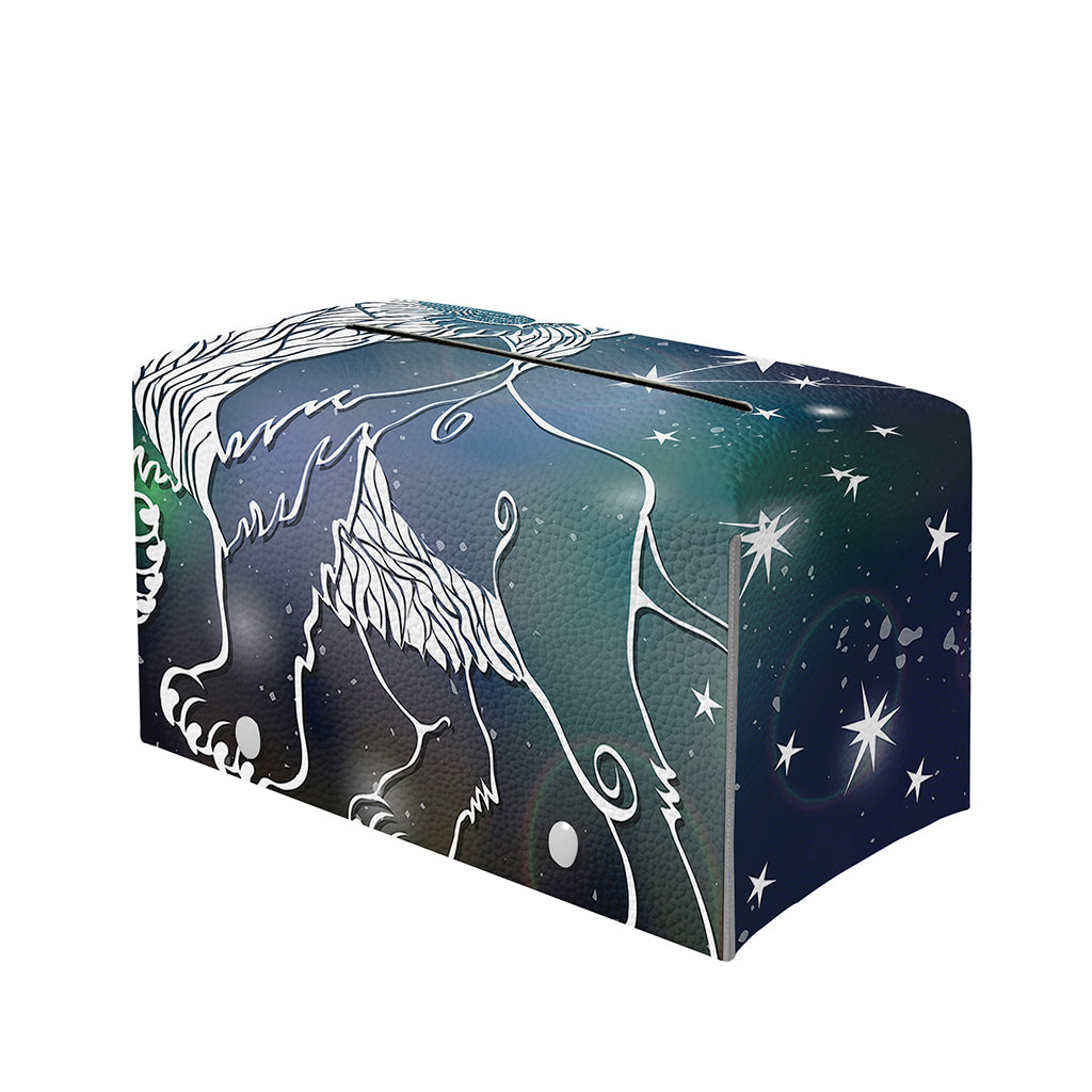 Constellation Of Leo Print Leather Tissue Box Cover