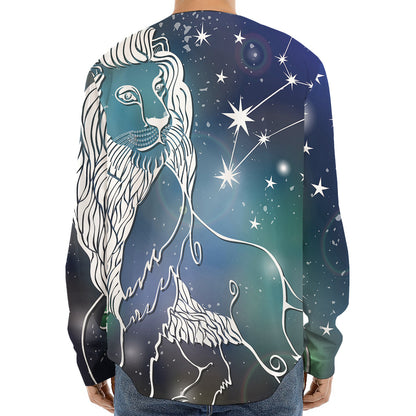 Constellation Of Leo Print Long Sleeve Baseball Jersey