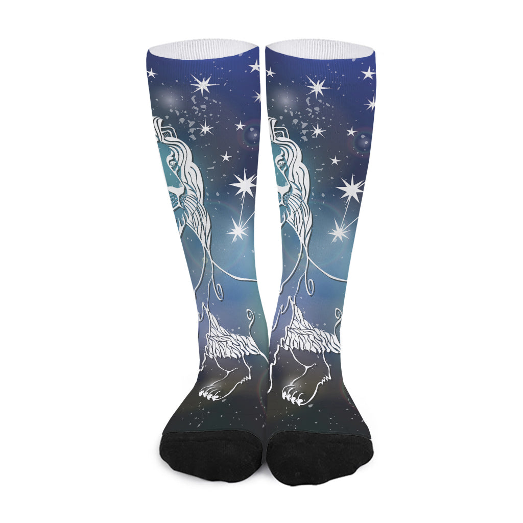 Constellation Of Leo Print Long Socks